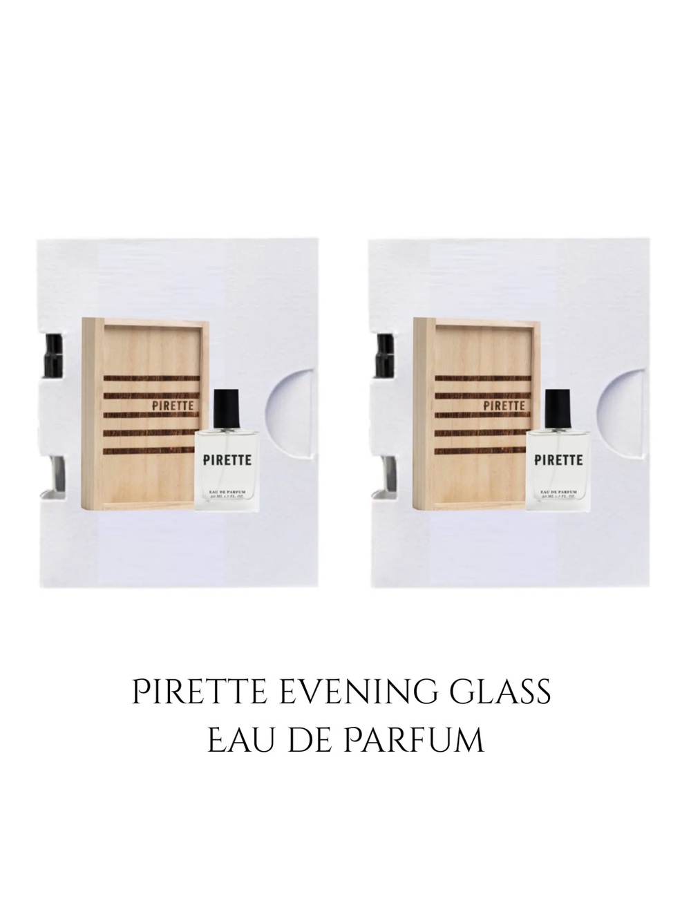 PIRETTE Evening Glass Eau de Parfum Samples (2) - 1/5 dram ea. NEW ON CARD